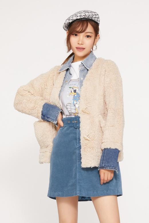 HAYES 毛绒牛仔拼接夹克 10073 商品图0