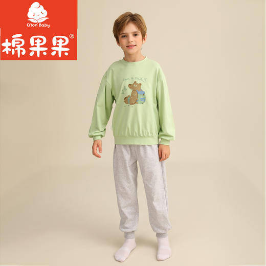 棉果果专柜同款春季新品内衣家居男宝5A抗菌抗菌套头套装M111302224743 商品图2