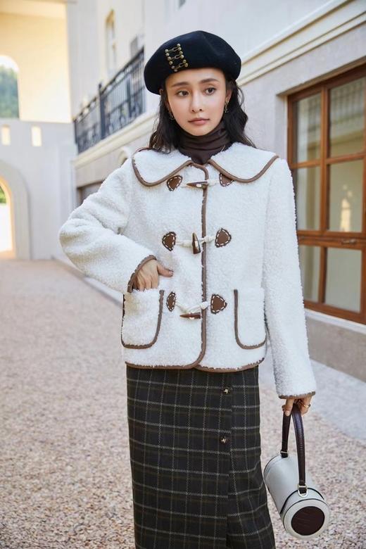 Stay2Weeks 牛角扣翻领羊羔毛外套 14955 商品图1