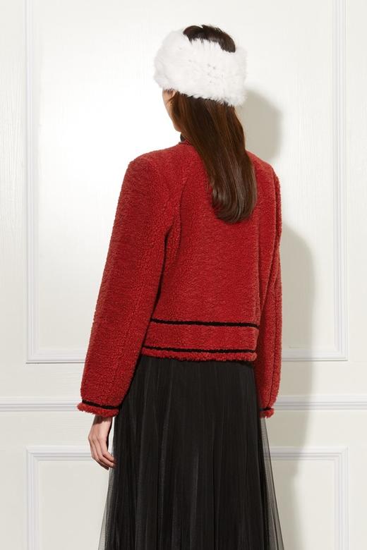 ANSUABEL 红色颗粒感毛绒外套 10848 商品图2