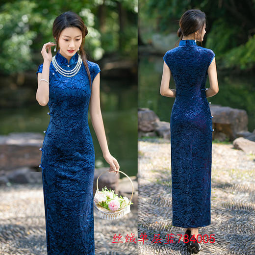 老上海复古民族风，新款韩国绒日常旗袍GX-784005 商品图2