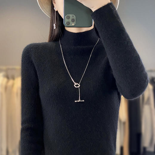 秋冬季新款女针织衫厚款毛衣长袖保暖上衣内搭打底SZ2710 商品图1