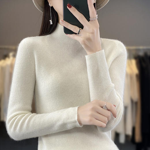 秋冬季新款女针织衫厚款毛衣长袖保暖上衣内搭打底SZ2710 商品图3