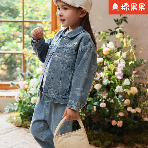 棉果果专柜同款春季新品女童提花牛仔外套M122100224021 商品图1