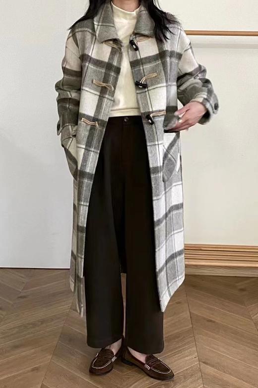 ESTELLICA 韩版格纹双面呢羊绒大衣外套 17530 商品图5