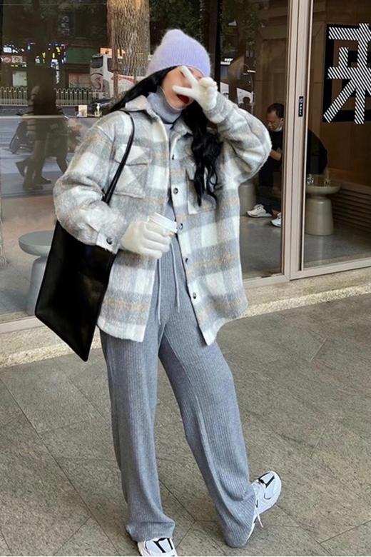 WHO KNOWS 格纹毛绒质感外套 15268 商品图4