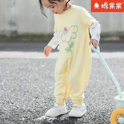 棉果果专柜同款春季新品女童假两件纯棉偏襟连体衣M122720224003 商品图1