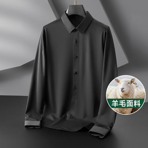 【羊毛】【新款DDY】大依优型长袖衬衫加肥加大男装弹力免烫大号大码衬衣男士胖子上衣 商品图0