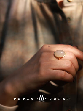 陌上人如玉 18K金和田玉戒指