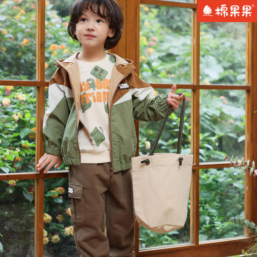 棉果果专柜同款春季新品男童纯棉内里连帽外套M112100424048 商品图1