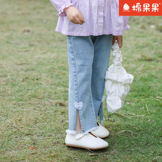 棉果果专柜同款春季新品女童微喇弹力牛仔长裤M122200224014 商品图0