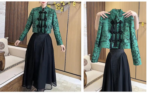 裁缝学苑AX160新中式中国风套装纸样女装汉服上衣半裙子版型 商品图1