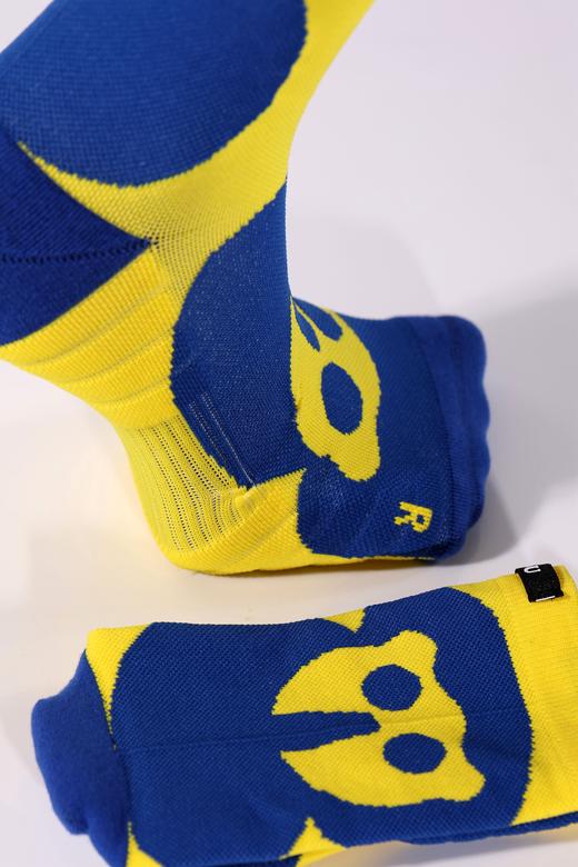 [尝新价！]严素CoolMax耐力+运动袜中筒跑步袜蓝黄路跑马拉松coolmax 商品图7