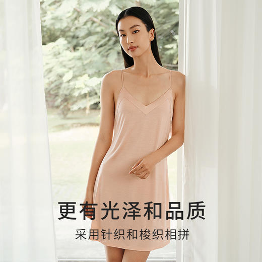 【深睡眠蚕丝睡衣】金三塔100%桑蚕丝睡裙女真丝针织吊带裙新品   YZFEA302 商品图2