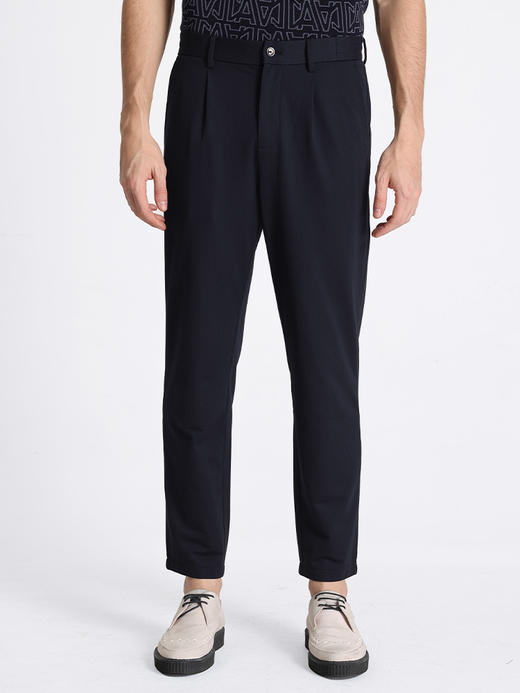 callisto藏青色微泡肌理休闲裤 STCPW153T 商品图0