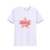 【99元任选3件】夏季纯色短袖粉色星星印花双纱精梳棉常规女款T恤  603#-030 商品缩略图1