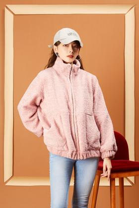 HAYES 粉色摇粒绒外套 10879