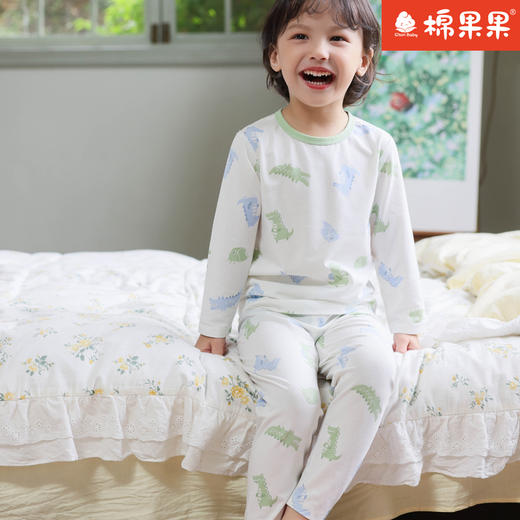 棉果果专柜同款春季新品内衣家居男宝5A抗菌莫代尔套头套装M111302424728 商品图1