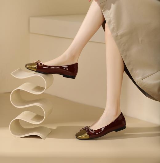 westory2024年春季新款低平跟蝴蝶结金属头优雅气质女鞋S24AE56781 商品图8