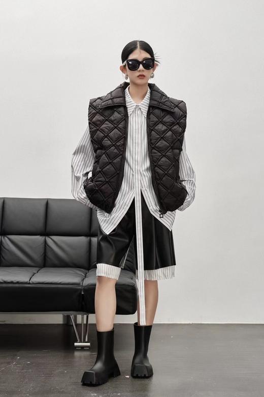 LNNNS 黑色绗缝可拆卸羽绒外套 17683 商品图5