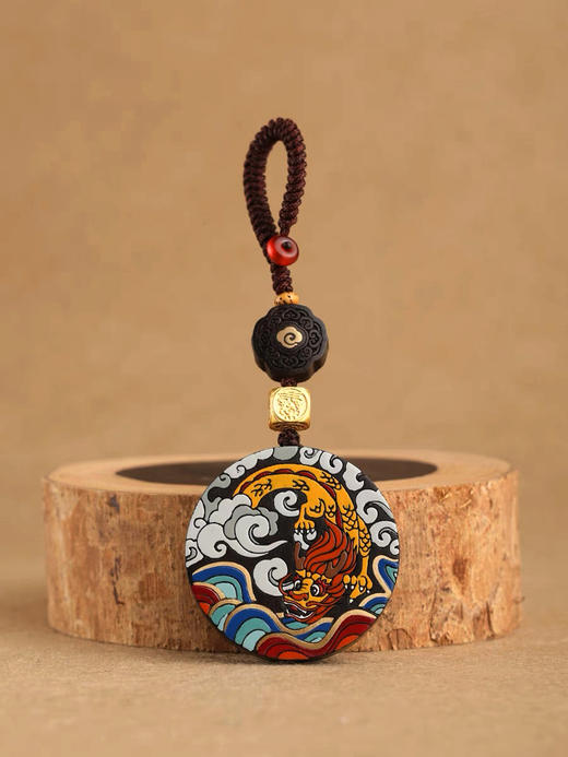 龙腾云海°黑檀钥匙挂件 商品图2