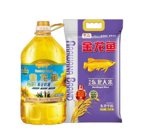 金龙鱼 葵籽油+大米 二件套 5L+5kg稻米油 御品珍珠米春节福利 商品图1