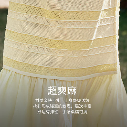 OLrain欧芮儿法式连衣裙女早春2024年新款气质镂空拼接针织裙 商品图1