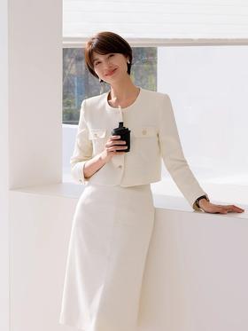 优雅小香风套装秋冬高级感女神范职业装法式西装外套