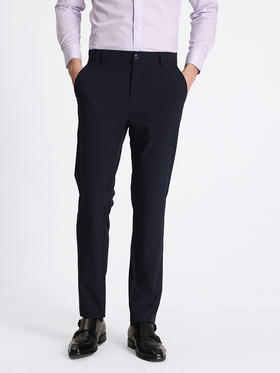 callisto藏青色弹力混纺休闲裤 STCPW156T