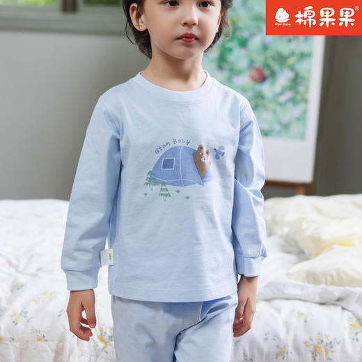 棉果果专柜同款春季新品内衣家居男宝5A抗菌抗菌套头套装M111302224749 商品图0