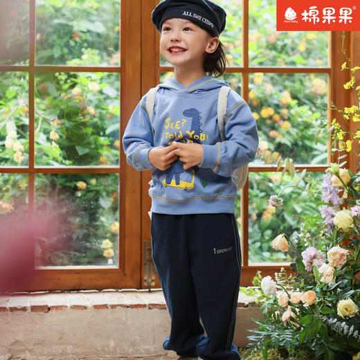 棉果果专柜同款春季新品男童纯棉连帽套头卫衣M112180224054 商品图1
