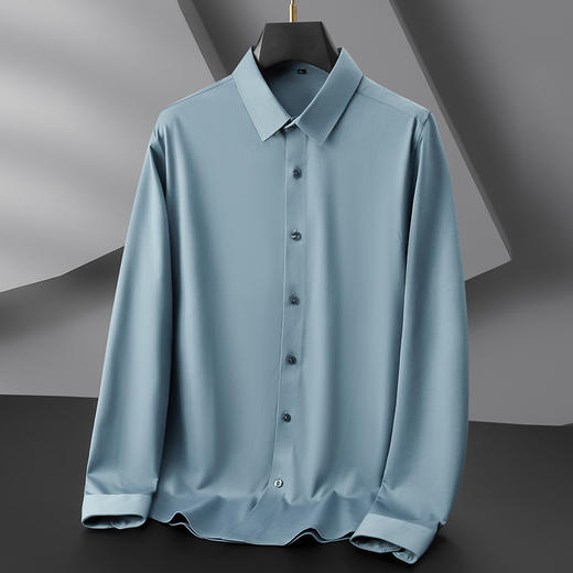 【羊毛】【新款DDY】大依优型长袖衬衫加肥加大男装弹力免烫大号大码衬衣男士胖子上衣 商品图2