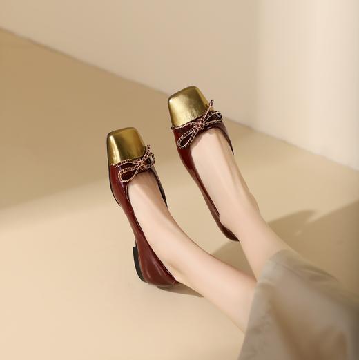 westory2024年春季新款低平跟蝴蝶结金属头优雅气质女鞋S24AE56781 商品图5