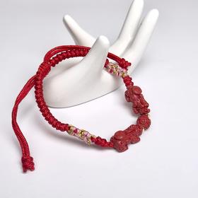 41995朱砂手绳-双貔貅圆珠