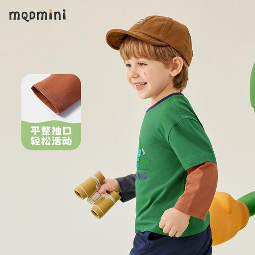 【80-140】【MQDmini】男童长袖t恤春秋撞色假两件上衣（92%棉8%氨纶） 商品图7