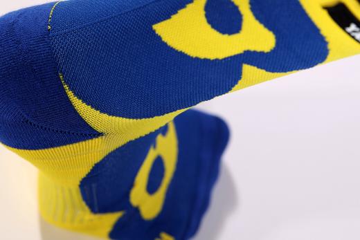 [尝新价！]严素CoolMax耐力+运动袜中筒跑步袜蓝黄路跑马拉松coolmax 商品图4