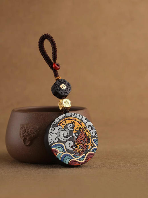 龙腾云海°黑檀钥匙挂件 商品图1