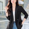 HZW-杏色西装外套女春秋2024新款设计感小众休闲气质韩版小西服 商品缩略图3