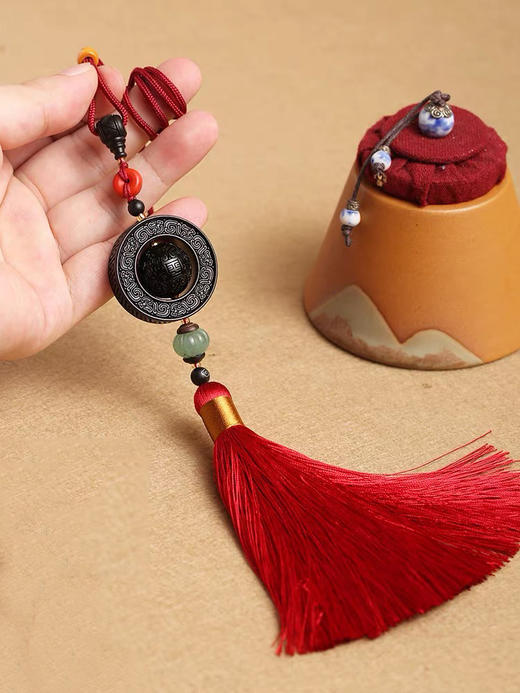 平安转运珠黑檀挂件 商品图1