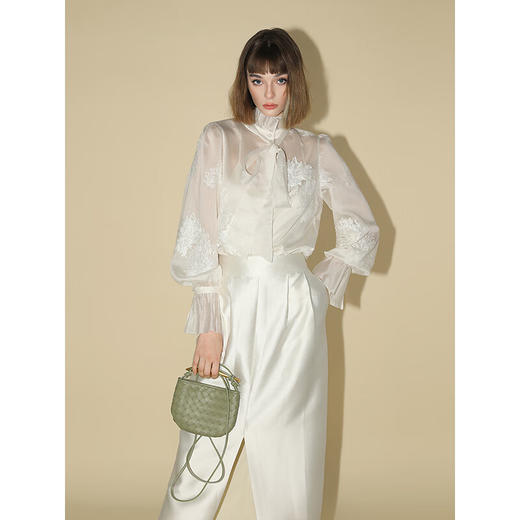 【有赞】COCOBELLA丝光质感前开叉半身裙女夏优雅通勤半身西装裙HS542 商品图2