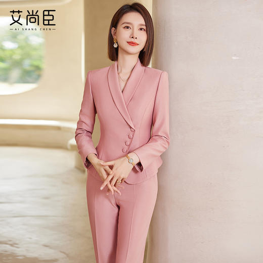 艾尚臣高级感西装套装裙女时尚气质修身显瘦播音艺考主持人工作装 商品图4