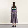 谜底针织拼接连衣裙长袖2024春新款复古田园风格子长裙241ML0114 商品缩略图2