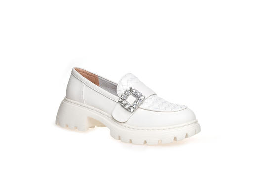 豪麟名鞋奥莱迪嘉女鞋乐福鞋牛皮革DJHJA41WS001白色  原价1960元 商品图0