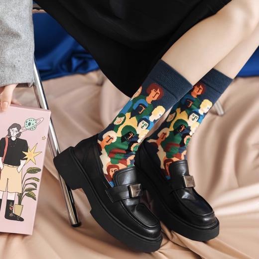 艺术彩色油画纯棉袜6双礼盒装 品质好棉 不易起球 不易变形 相当舒适柔软 精美礼盒装 一盒三双 自留 送礼都超可 商品图4