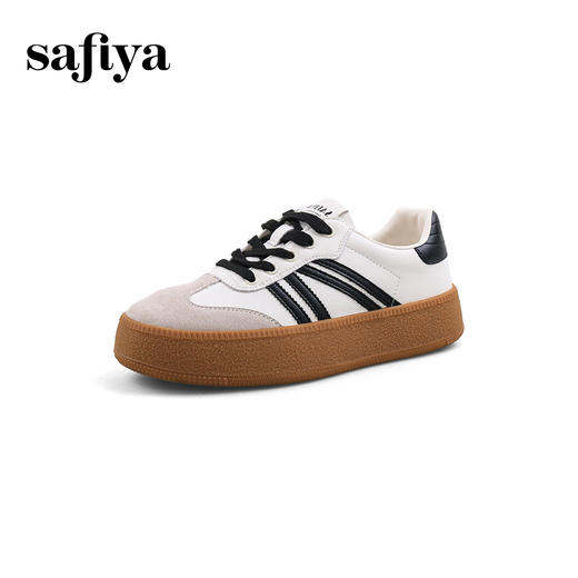 超值精选 | Safiya/索菲娅2023秋冬网红厚底百搭条纹系带休闲复古德训鞋 SF33912359 商品图7
