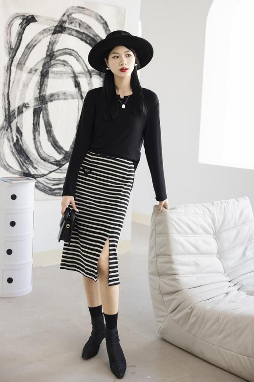 3209856-1#条纹半身裙 商品图0