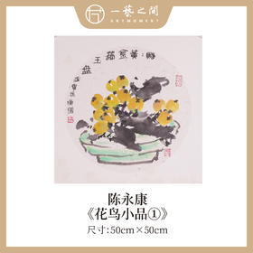 陈永康斗方50X50CM约2.3平尺 花鸟小品 镜片卡纸 ！手绘纸本宣纸原作作品 本期直播特供仅4张，售完即止！[现货包邮]