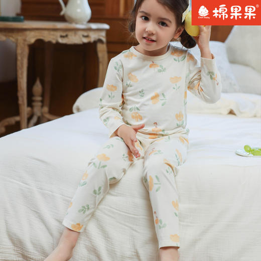 棉果果专柜同款春季新品内衣家居女宝5A抗菌莫代尔套头套装 M121302424723 商品图1