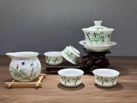景德镇陶瓷 国瓷红叶 8头五彩节节高（盖碗）