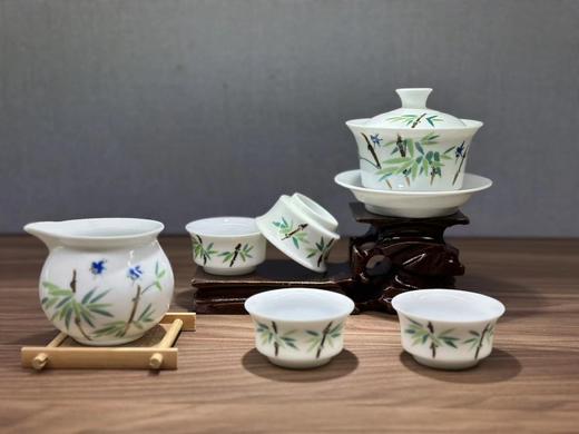 景德镇陶瓷 国瓷红叶 8头五彩节节高（盖碗） 商品图0